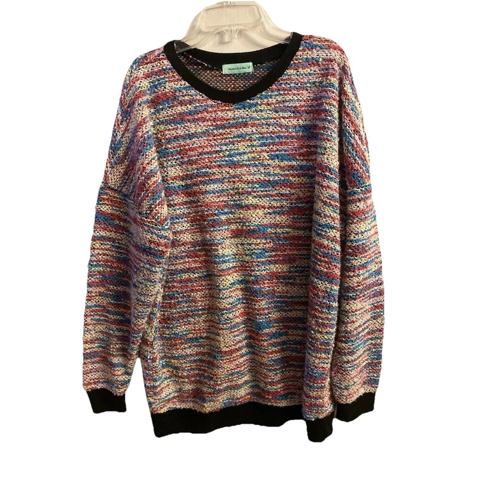 Sunshine & Rodeos Women's M Sweater Pullover Fuzzy Soft Multicolor